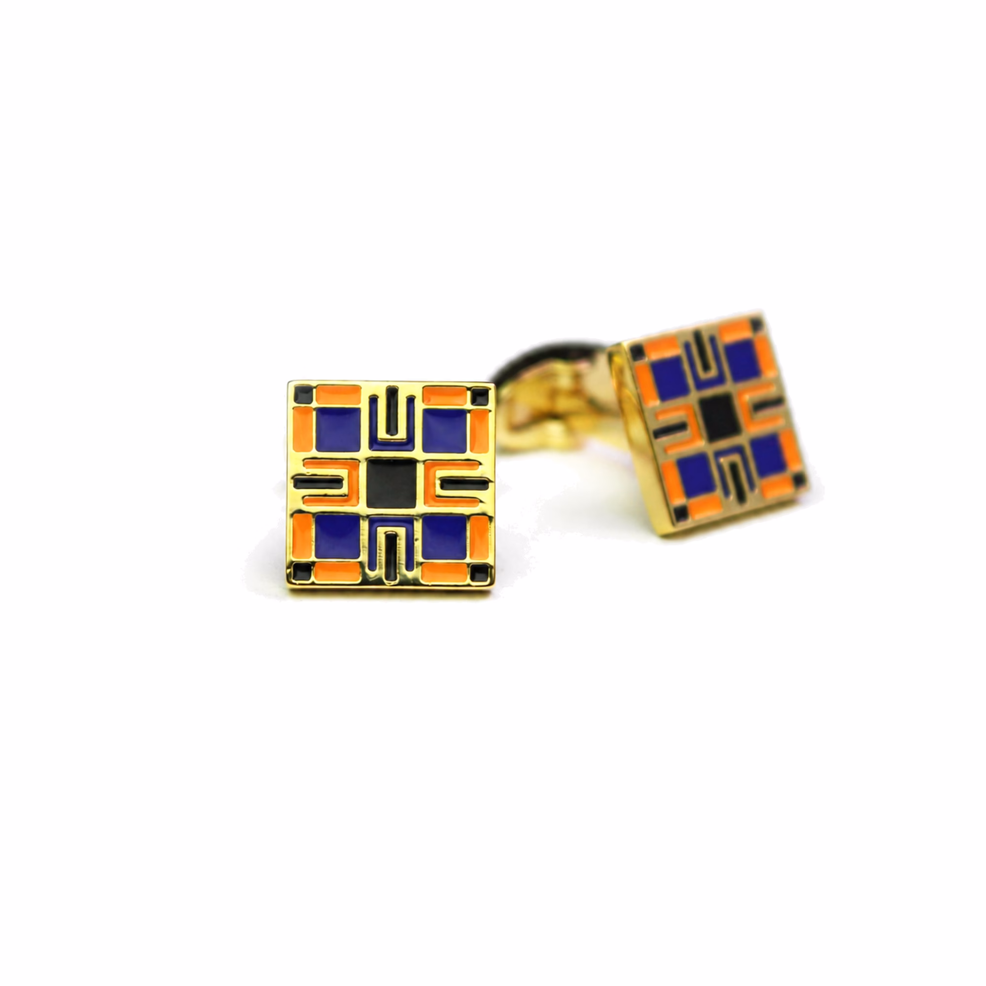 TobiAkiode Geometric Brass Cufflinks