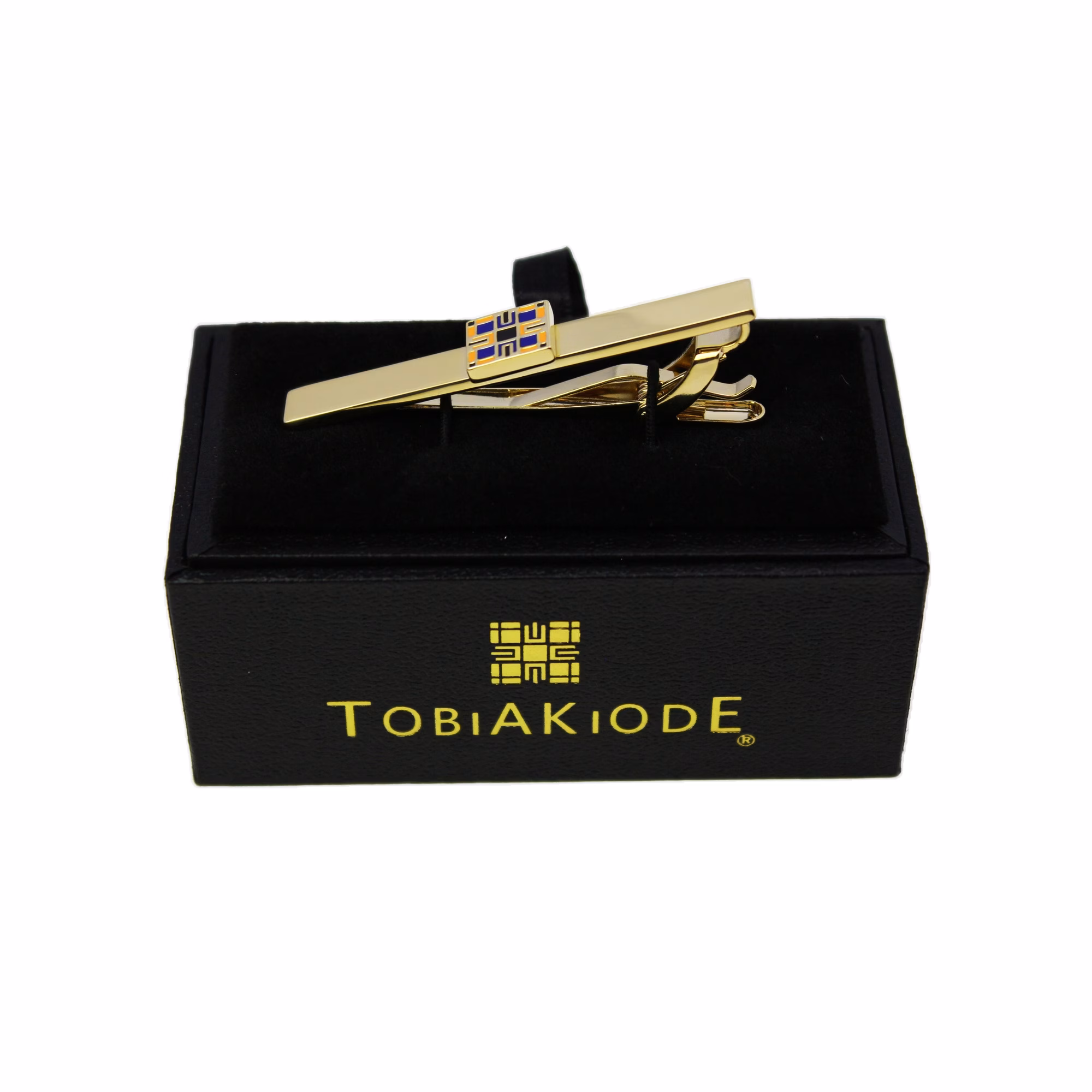 TobiAkiode Geometric Hinged Brass Tie Clip